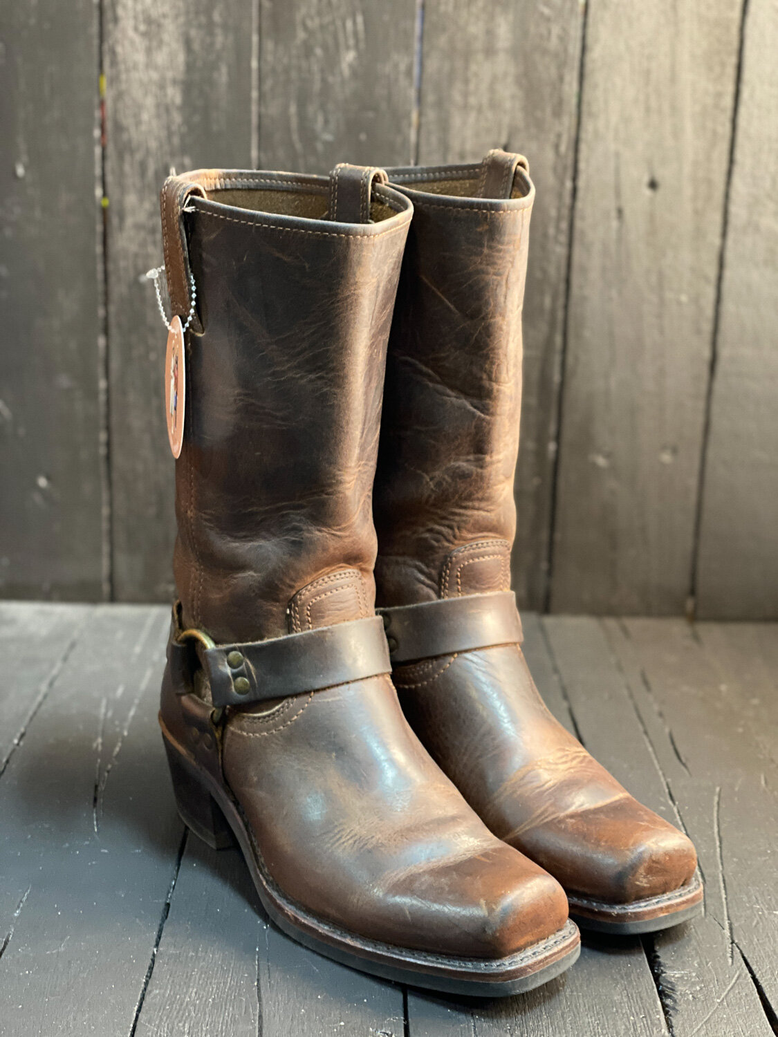 Womens US 9.5, Frye Harness Boots — FauxyFurr Vintage + Handmade